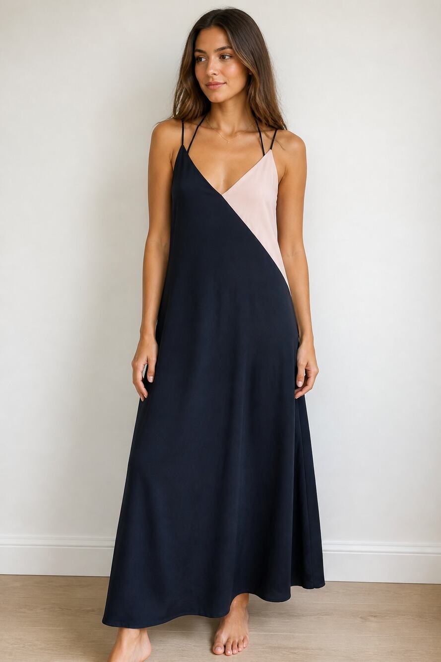 Zara Satin Slip Dress with Tie Back XS